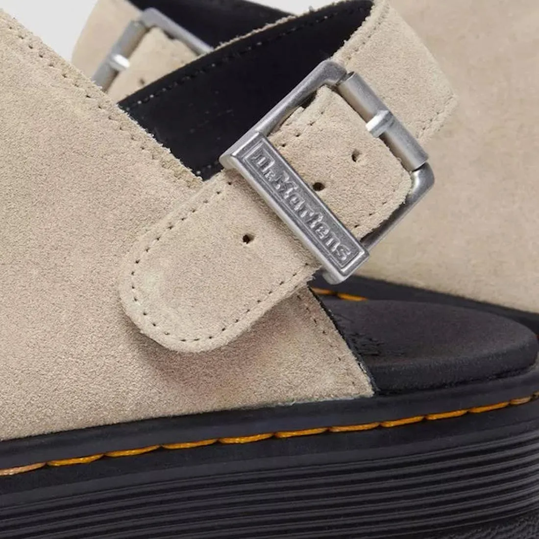 Dr Martens - Brookline Suede Mule Clog Sandal Light Tan