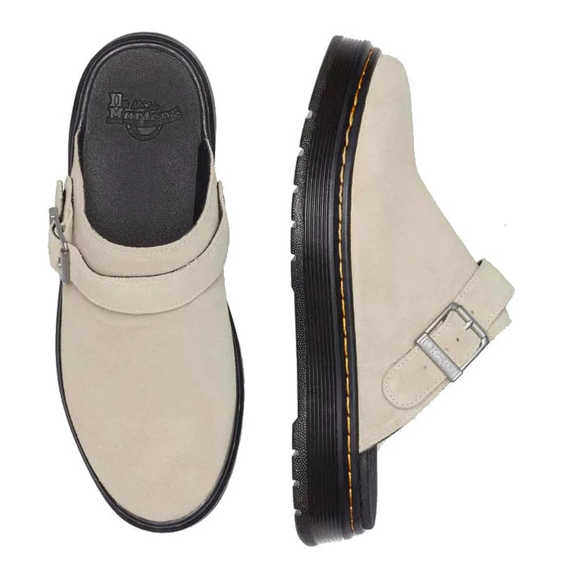 Dr Martens - Brookline Suede Mule Clog Sandal Light Tan