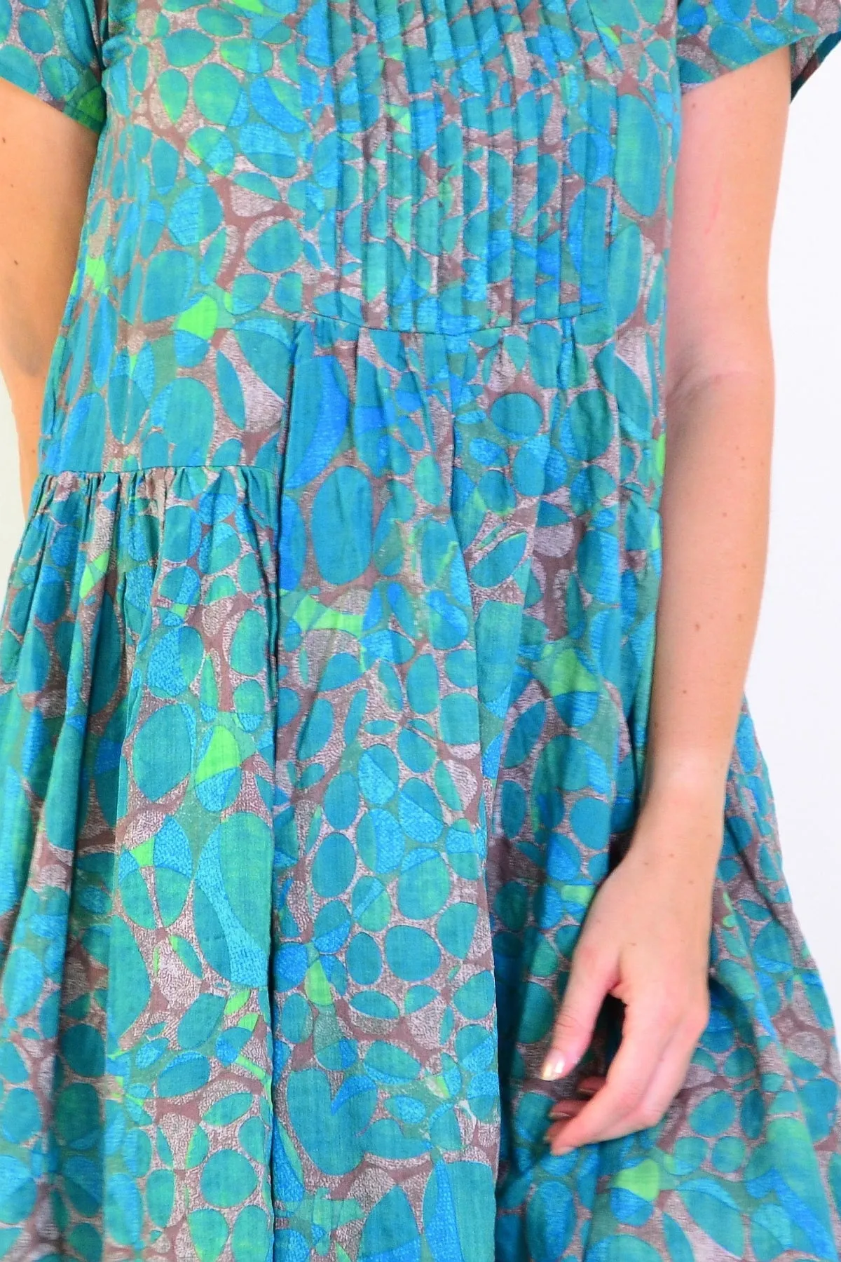 Emerald Aqua Abstract Tunic Dress