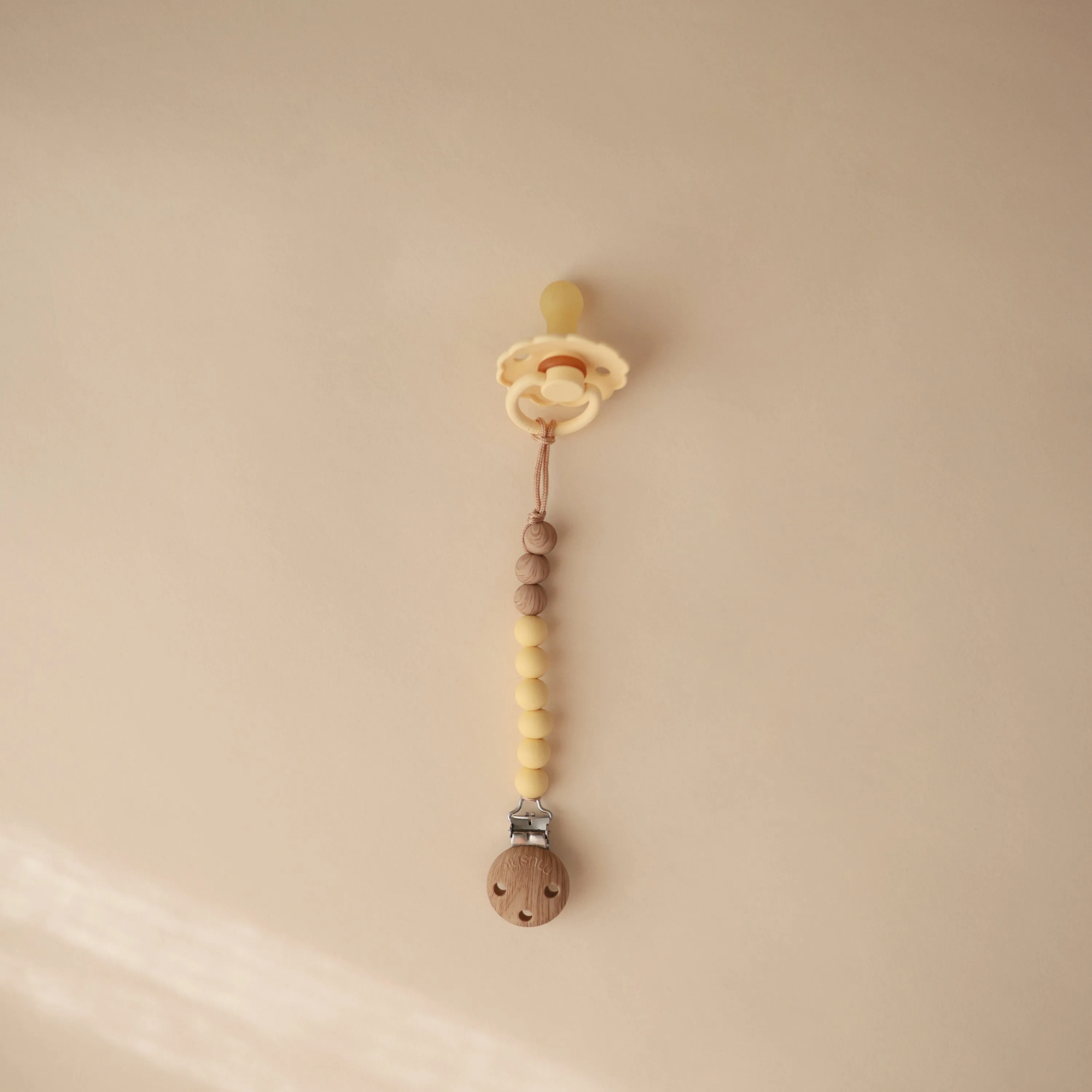 Eva Silicone Pacifier Clip - Muted Yellow