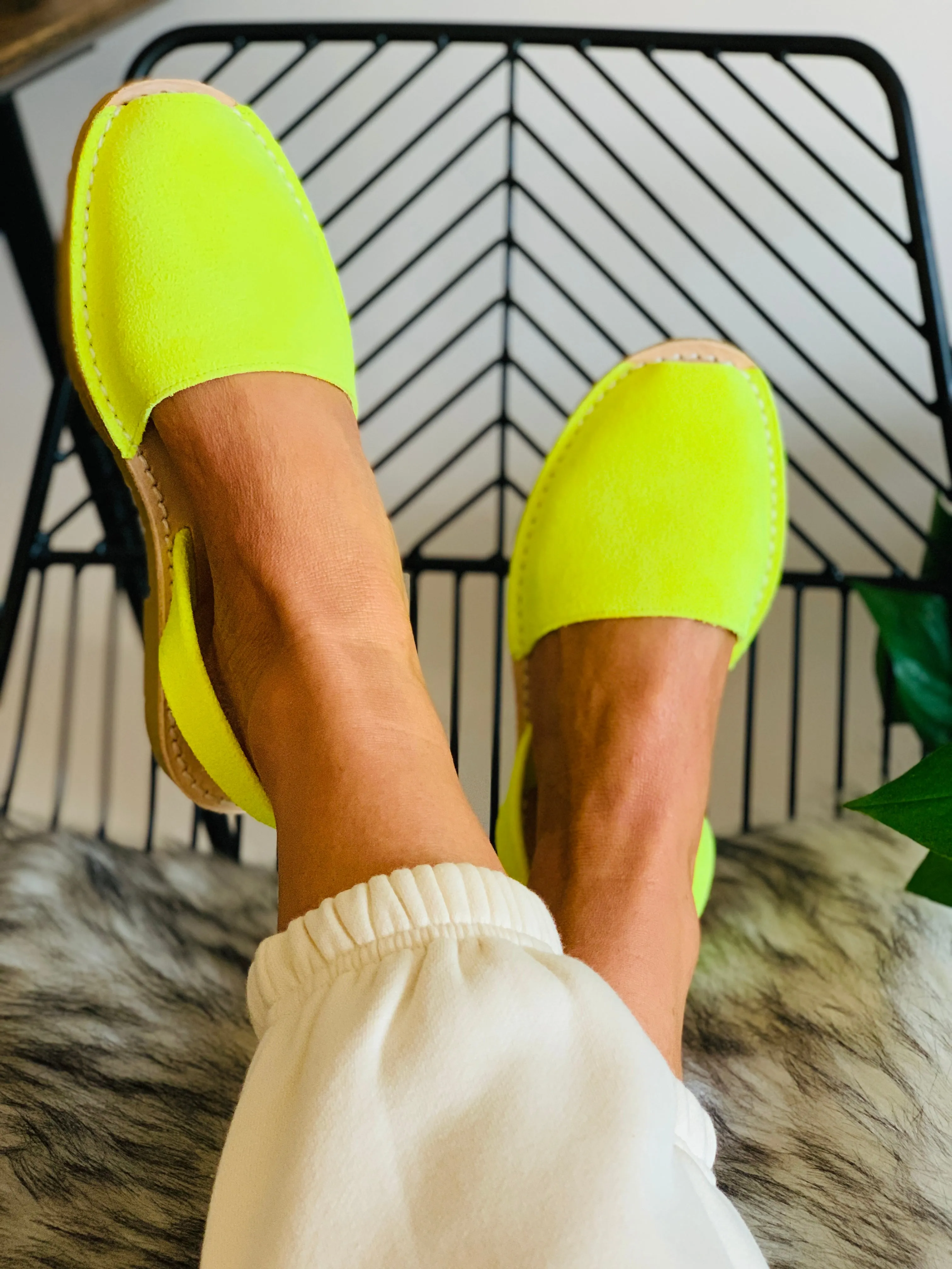 Neon Yellow Suede