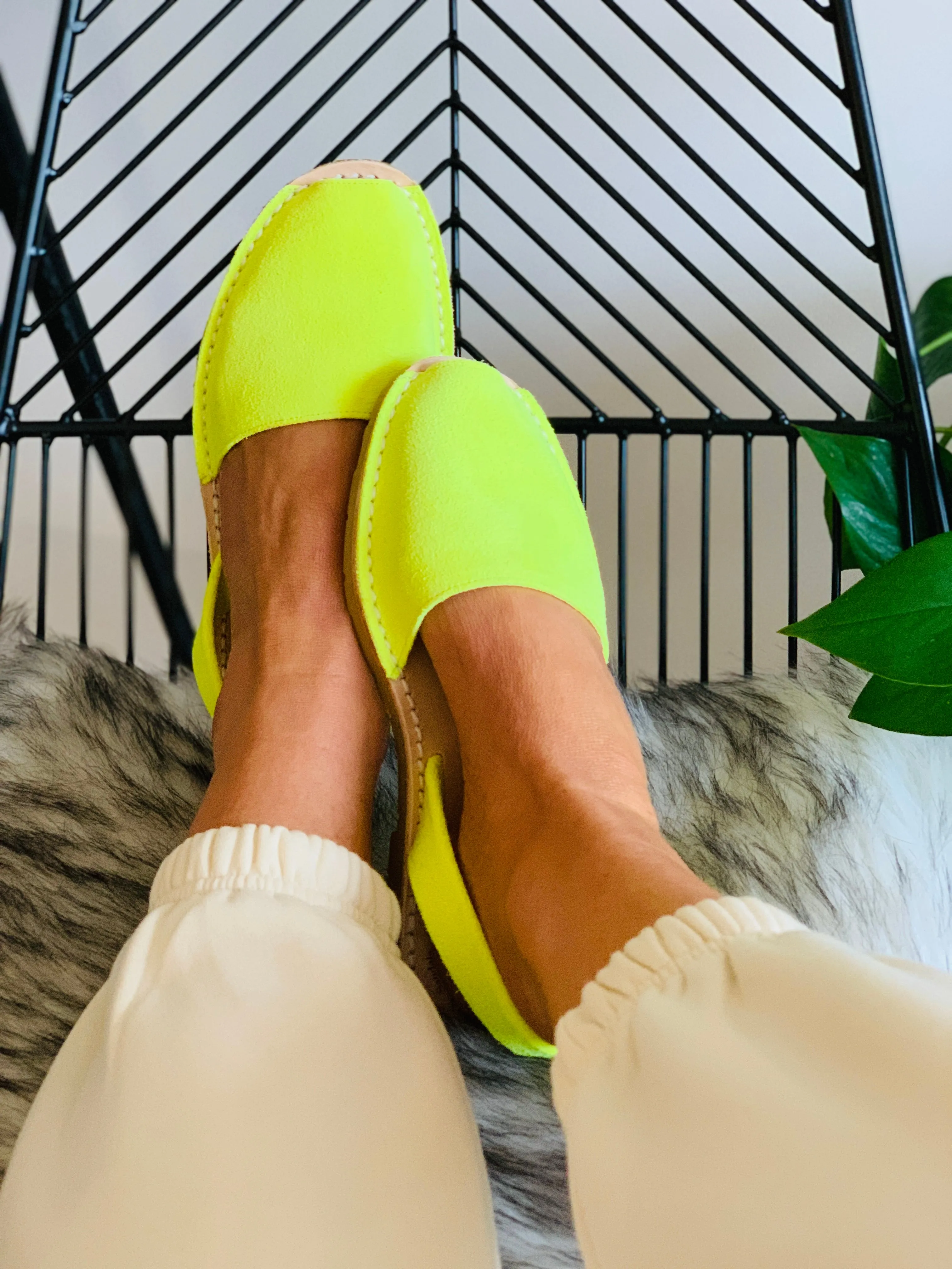 Neon Yellow Suede