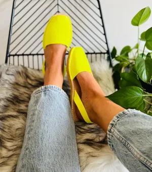 Neon Yellow Suede