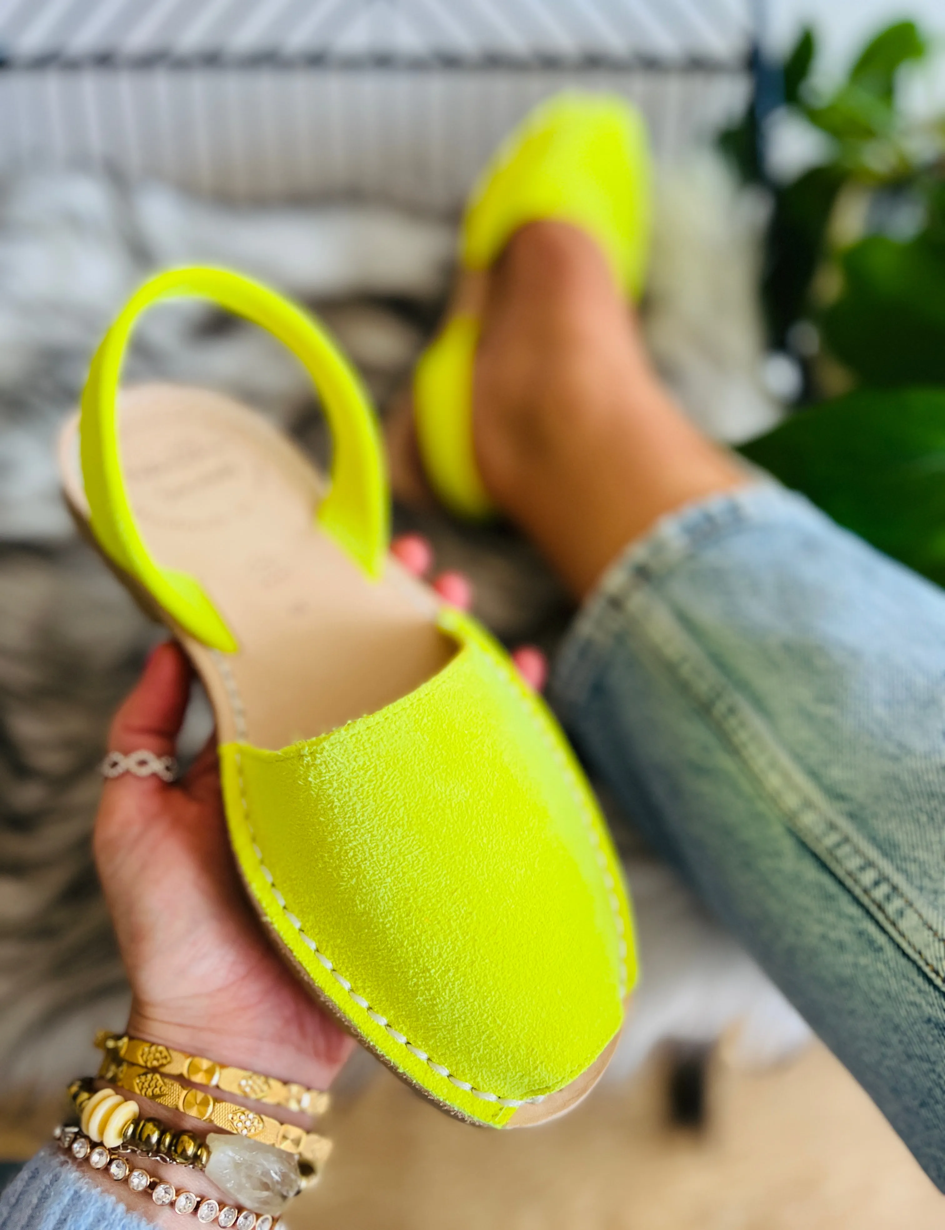 Neon Yellow Suede