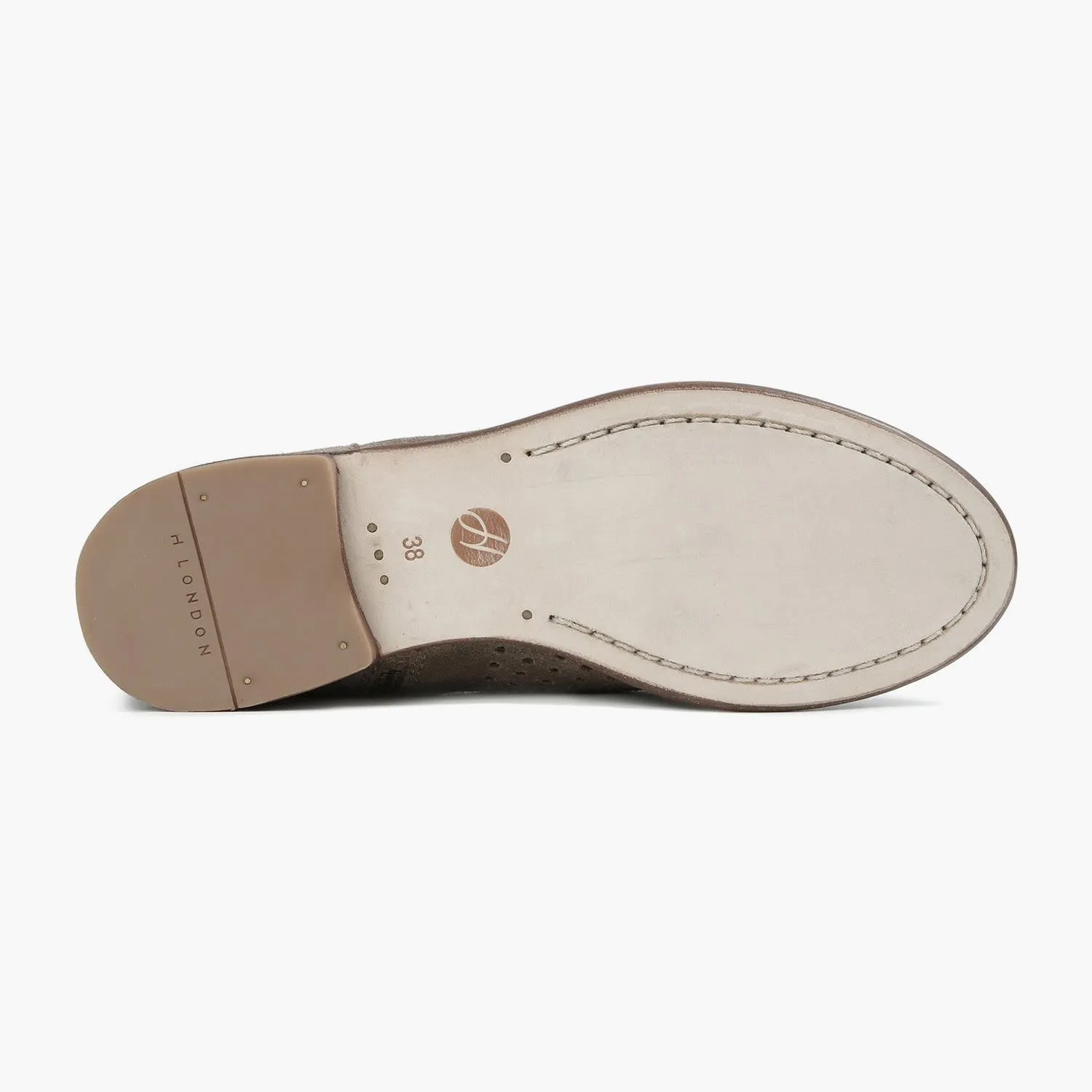 Revelin Perforated Suede Boot (Perfect Taupe)