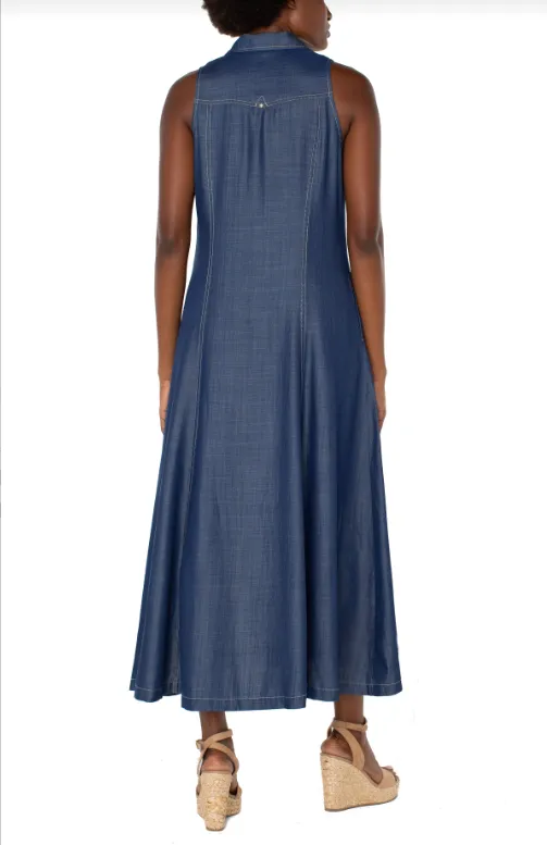 Sleeveless Button Down Maxi Dress 54" LMD010Y47