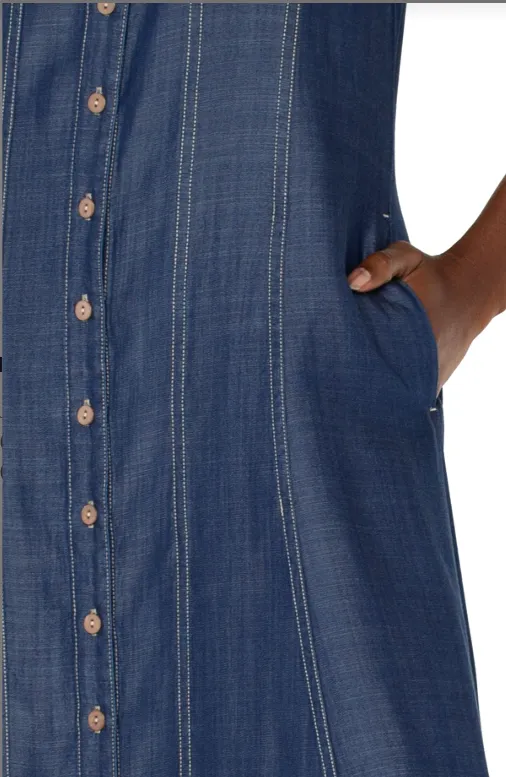 Sleeveless Button Down Maxi Dress 54" LMD010Y47