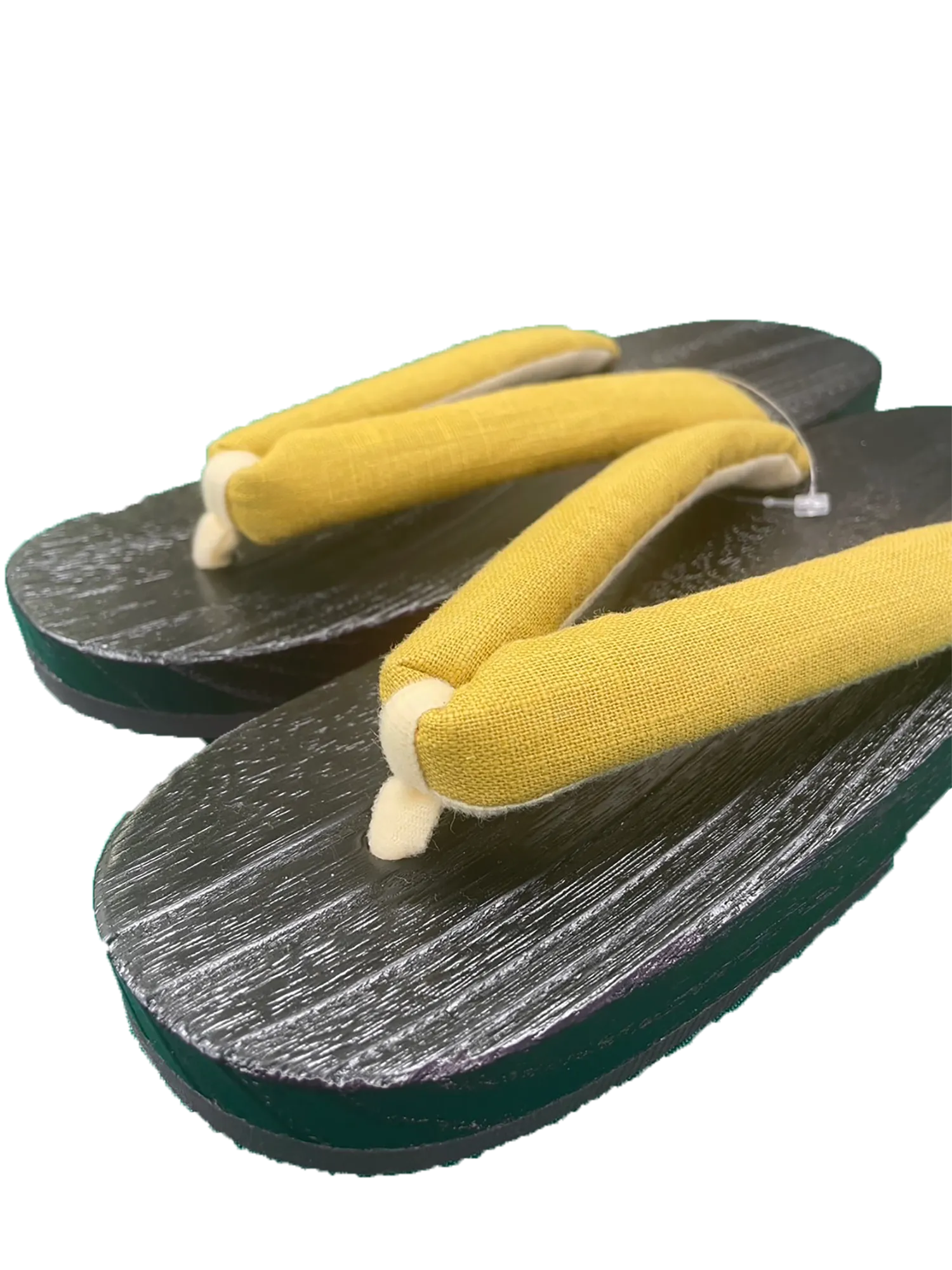 Woman's Wooden Geta Sandals : Yellow & Black sole