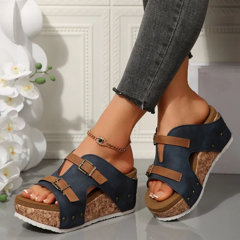 Women's Fashion Cutout Platform Wedge Sandals