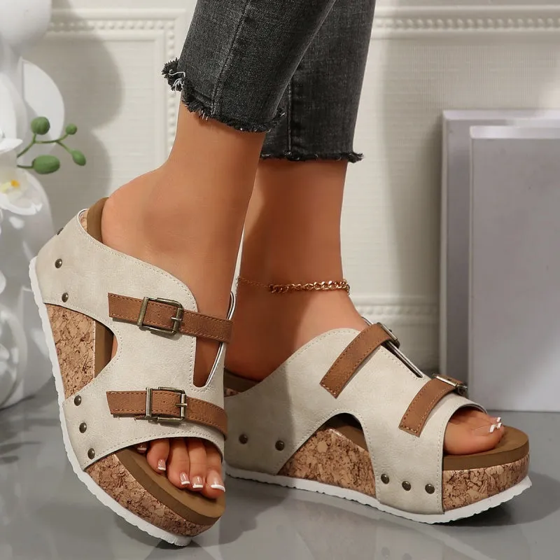 Women's Fashion Cutout Platform Wedge Sandals